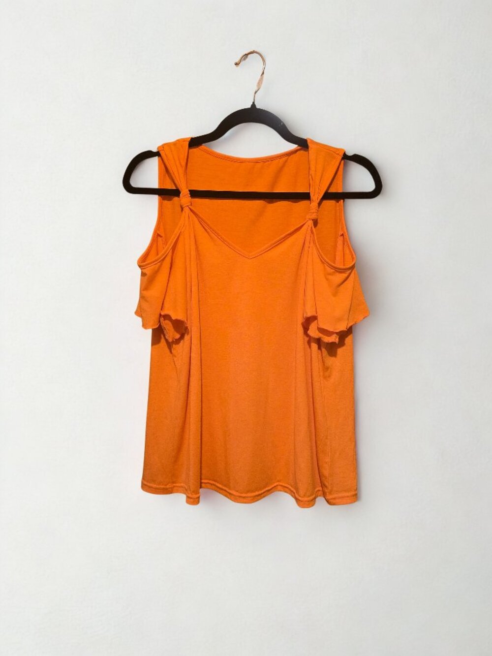 Orange Cold-Shoulder Blouse Size XL